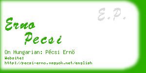 erno pecsi business card