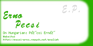 erno pecsi business card